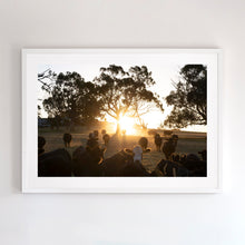 Load image into Gallery viewer, Photographic wall art, depicting cows at sunset with a white frame. Browse to find a frame and photo combination that suits your decor