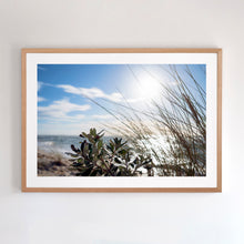 Load image into Gallery viewer, Photographic fine art of beach at Rosebud, framed in Australian oak.