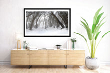 Load image into Gallery viewer, Panoramic fine art photograph of Mount Buller, with an Australian made, black frame. Browse to find a frame and photo combination that suits your living space.