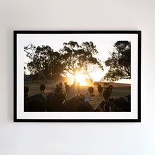 Load image into Gallery viewer, Photographic wall art, depicting cows at sunset with a black frame. Browse to find a frame and photo combination that suits your decor
