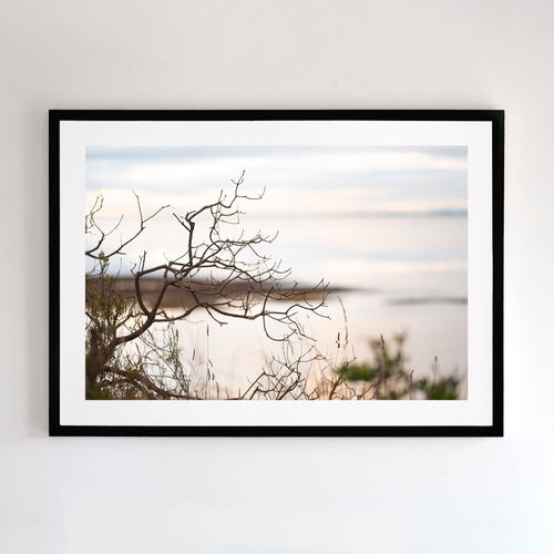 Photographic wall art,  clifftop in San Remo, near Phillip Island Victoria,  with a black frame. Browse to find a frame and photo combination that suits your decor.