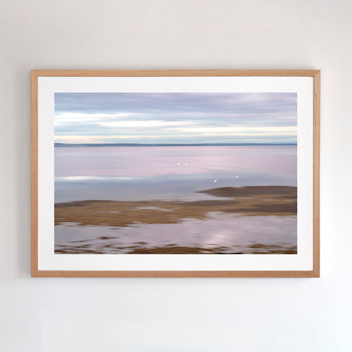 Photographic wall art, depicting ibises at sunset in San Remo, near Phillip Island, with an Australian oak frame. Browse to find a frame and photo combination that suits your decor. 