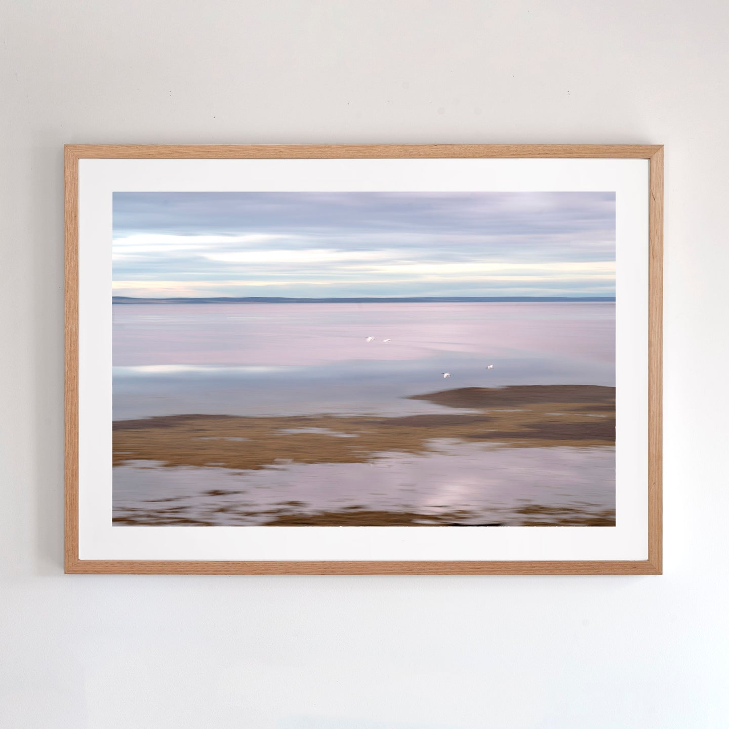 Photographic wall art, depicting ibises at sunset in San Remo, near Phillip Island, with an Australian oak frame. Browse to find a frame and photo combination that suits your decor. 