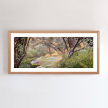 Load image into Gallery viewer, Photographic wall art, Panorama showing Mount Buller, Victoria,  depicting Autumn hues, with an Australian oak frame. Browse to find a frame and photo combination that compliments your living space. 
