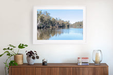 Load image into Gallery viewer, This fine art print comes with three frames options: Oak, white or black. Or choose the “unframed” option to mount in your own frame. Murray River Australia
