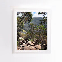 Load image into Gallery viewer, Photographic fine art print of Little Buller track with white frame. Browse to find a frame and photo combination that suits your decor. 
