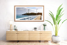 Load image into Gallery viewer, Point Lonsdale fine art photograph. Framed in Australian oak, this panorama print has a peaceful aura.
